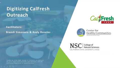 Thumbnail for Clip of Digitizing CalFresh Outreach Webinar 