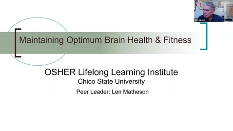 Thumbnail for entry Maintaining Optimum Brain Health &amp; Fitness, No. 1:  Brain Basics