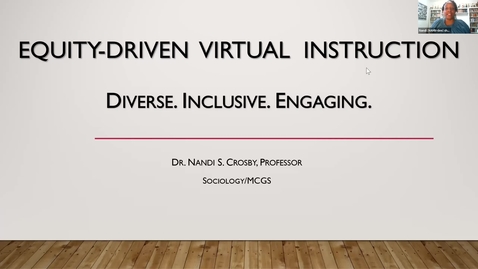 Thumbnail for entry Go Virtual Day 3 - Equity-Driven Virtual Instruction - Dr Nandi Crosby  (intro by Josh Trout)