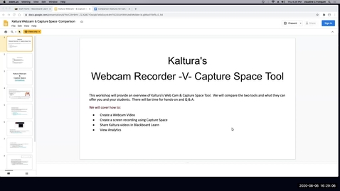 Thumbnail for entry Kaltura's Webcam Recorder -V- Capture Space 