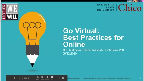 Thumbnail for entry Go Virtual Day 1 - Best Practices for Online Education (M.E. Mathews, Rachel Teasdale, Christine Witt) 