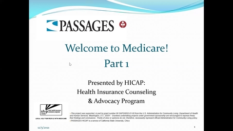Thumbnail for entry Welcome to Medicare Part 1