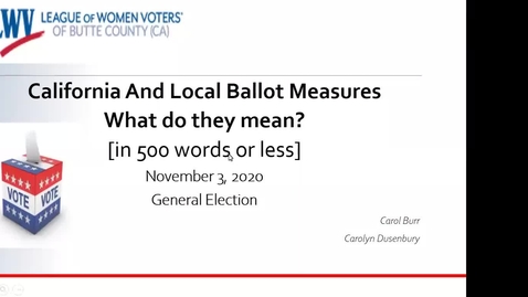 Thumbnail for entry  General Election Ballot Measures