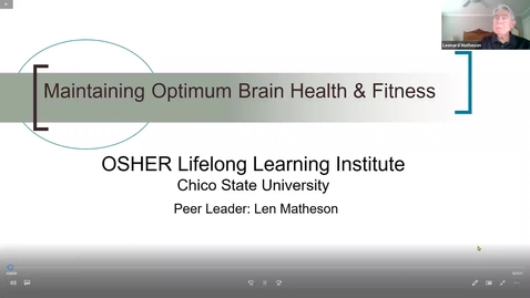 Thumbnail for entry Maintaining Optimum Brain Health &amp; Fitness, No. 3