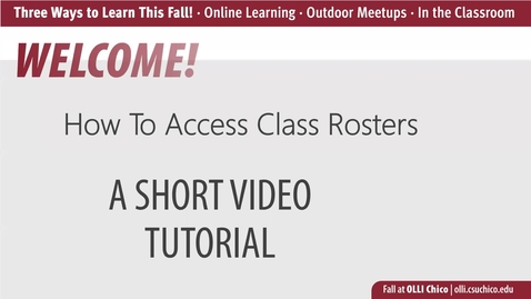 Thumbnail for entry How To Access OLLI Class Rosters (For Instructors)