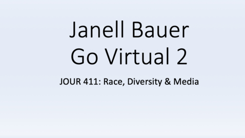Thumbnail for entry Janell Bauer GV2 Reflection