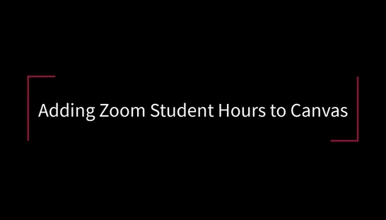 Adding Zoom Student Hours Link to Canvas