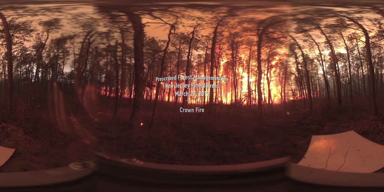 360° Video of Crown Fire during a Prescribed Burn in the New Jersey Pine Barrens on March 27, 2019 (Full Length)