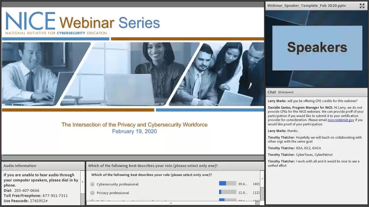 NICE Webinar:  The Intersection of the Privacy and Cybersecurity Workforce