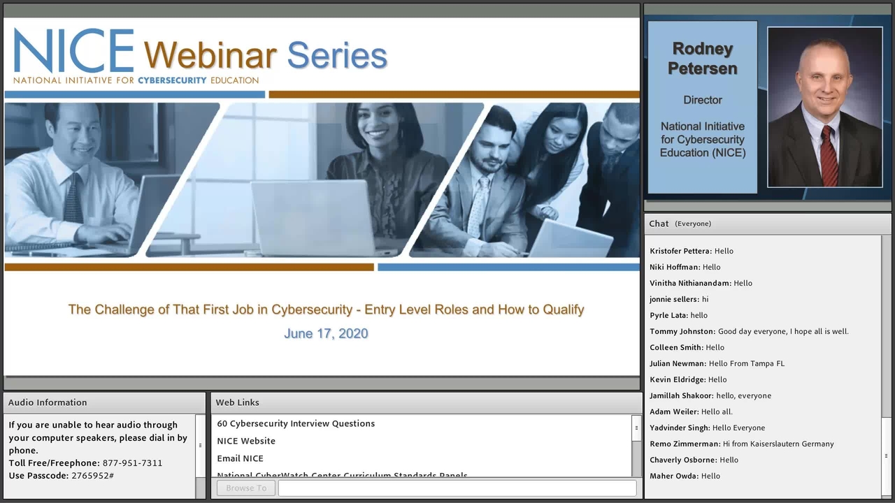 NICE Webinar: The Challenge of That First Job in Cybersecurity - Entry Level Roles and How to Qualify