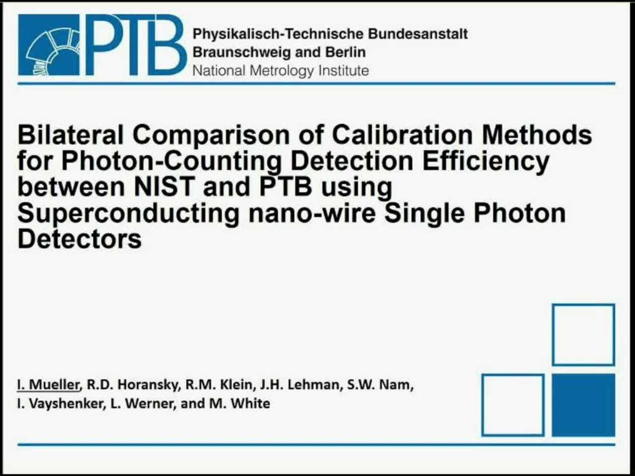 Ingmar Muller - Metrology I