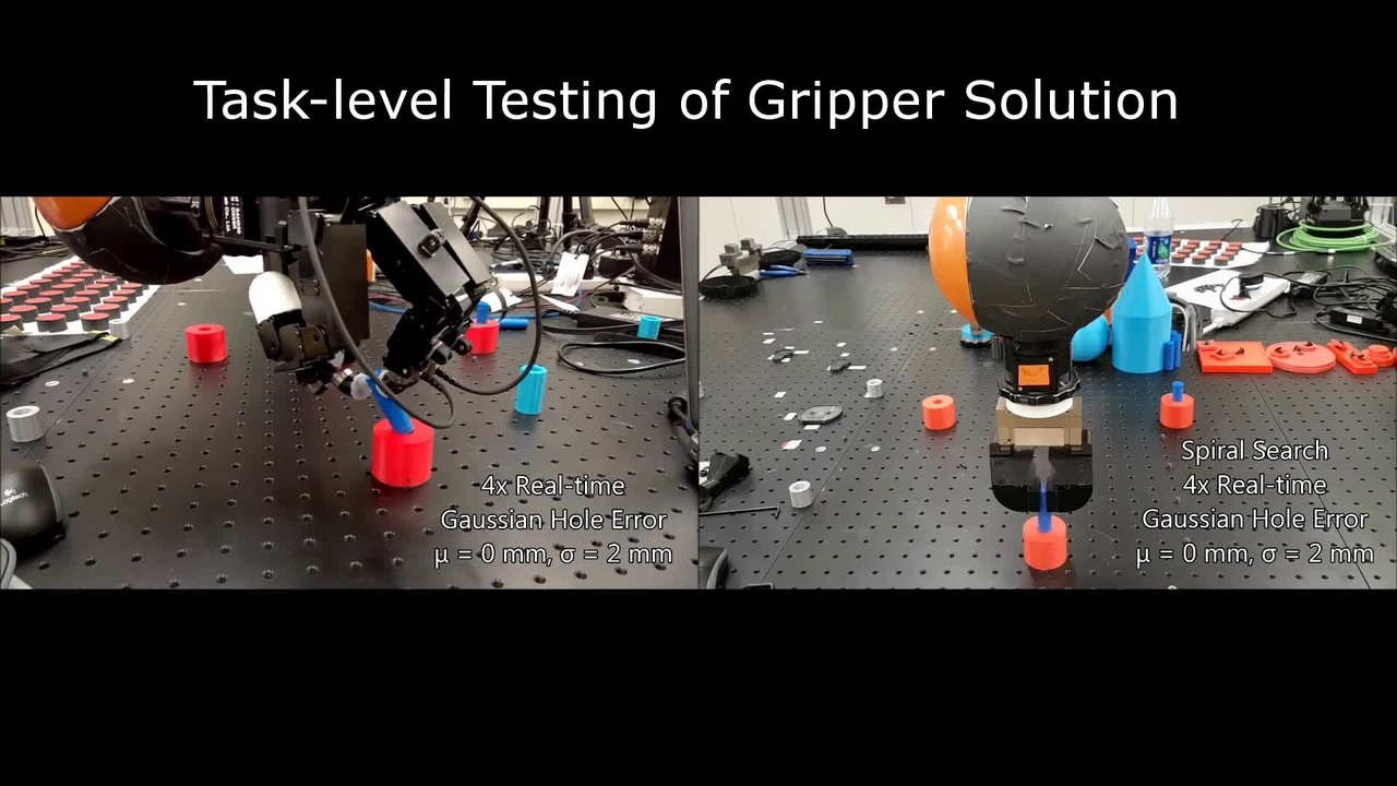 Comparative Peg-in-Hole Testing of Robotic Hand and Gripper