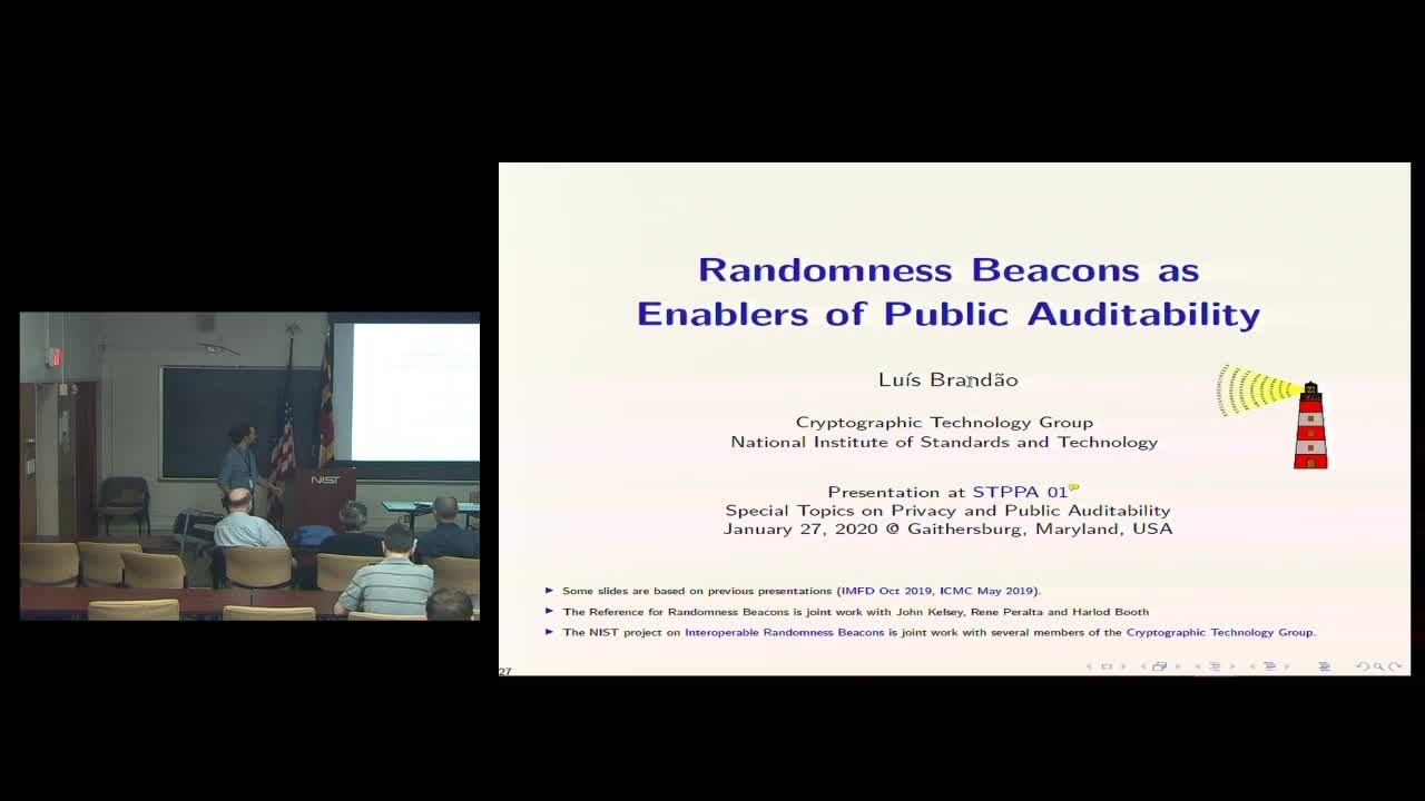 Luis Brandao. Randomness Beacons as Enablers of Public Auditability
