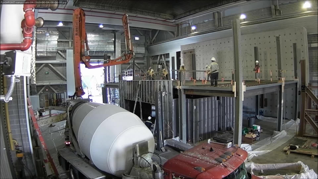 Time Lapse Video of Casting of Composite Concrete-Steel Floor (Bottom View)