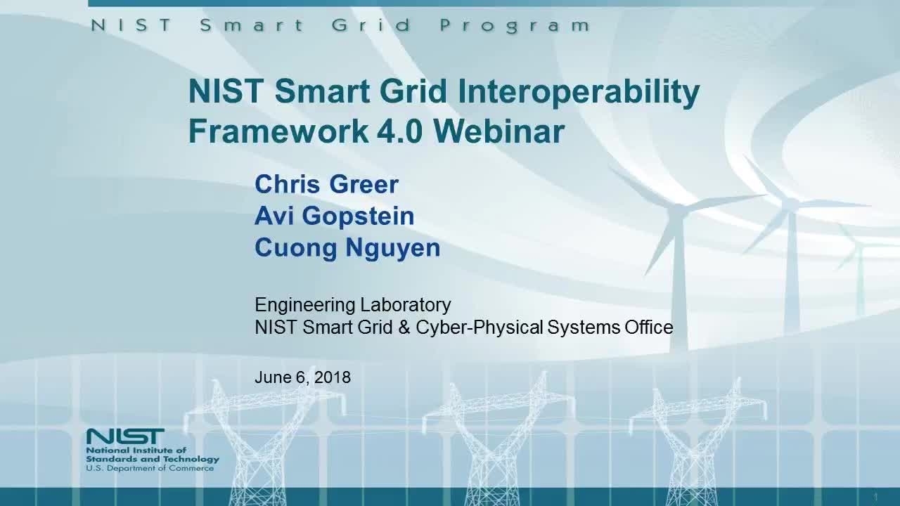NIST Smart Grid Framework Introduction Webinar