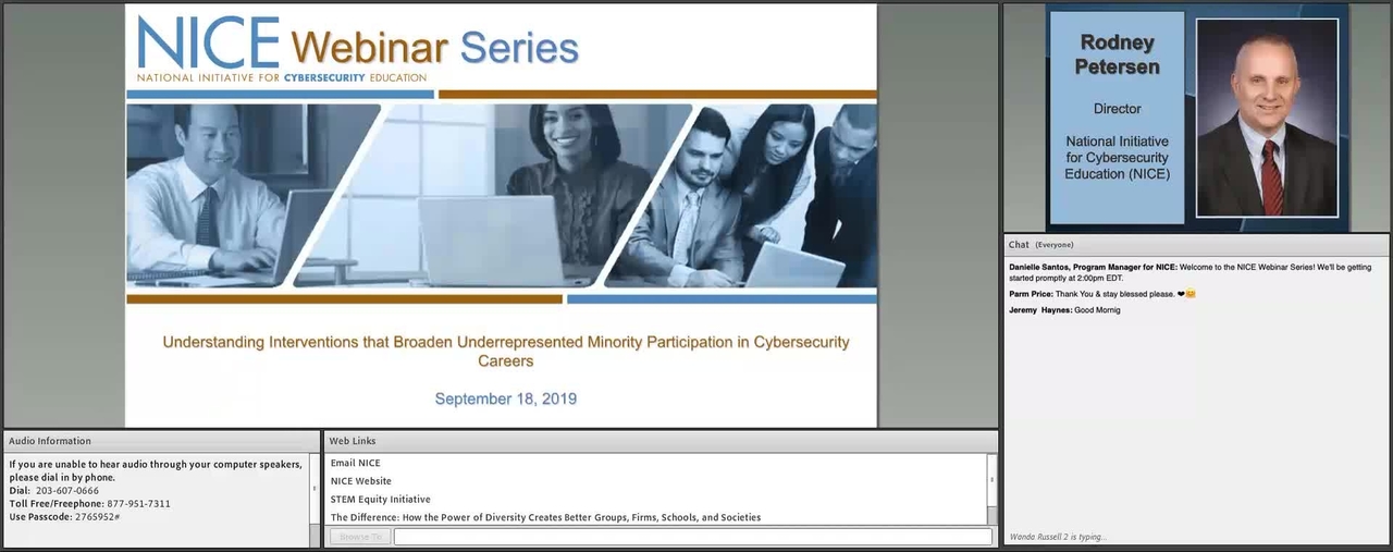 NICE Webinar - Understanding Interventions that Broaden Underrepresented Minority Participation in Cybersecurity Careers