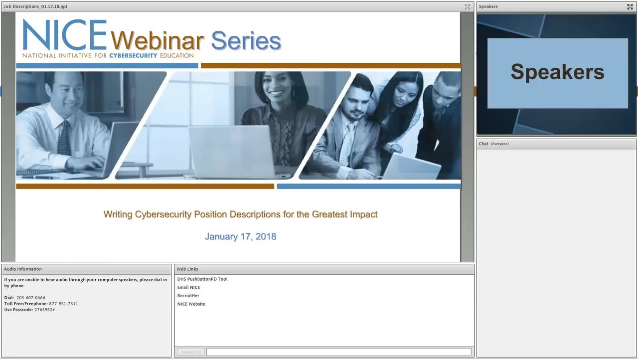 NICE Webinar:  Writing Cybersecurity Position Descriptions for the Greatest Impact