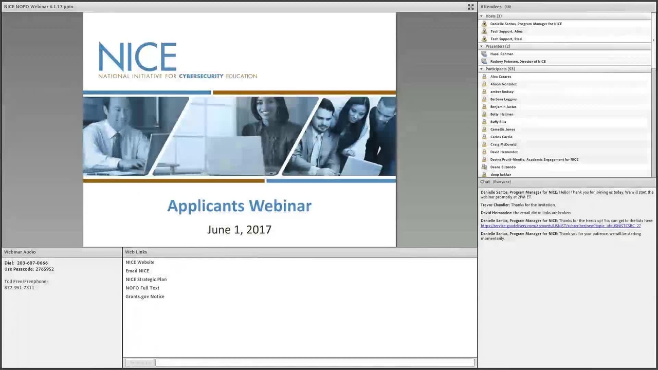Applicant's Webinar:  NICE Notice of Funding Opportunity 2017