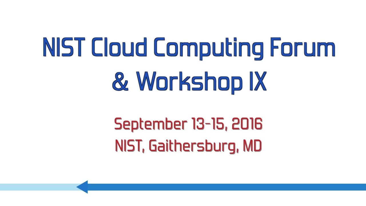 NIST Cloud Computing Forum Teaser 2016