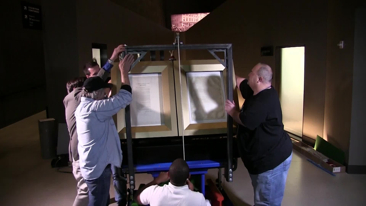 NIST Behind the Scenes: Installation of the Emancipation Proclamation