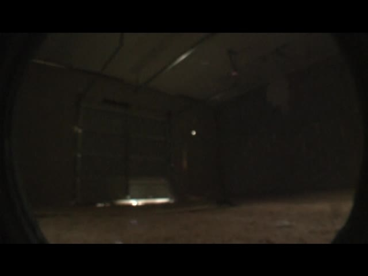 Test 1: Dispersion and Burning Behavior of Hydrogen Released in a Full-Scale Residential Garage in the Presence and Absence of Conventional Automobiles (View of garage interior from floor camera)