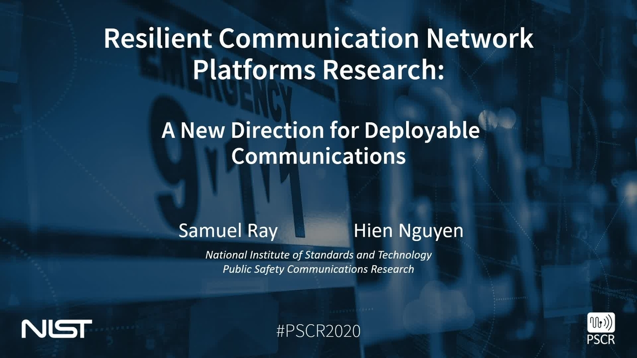 Resilient Communication Network Platform Research_On-Demand Session