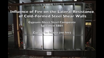 Cold Formed Steel Shear Wall Structure Fire Interaction Specimen Sb01 Nist