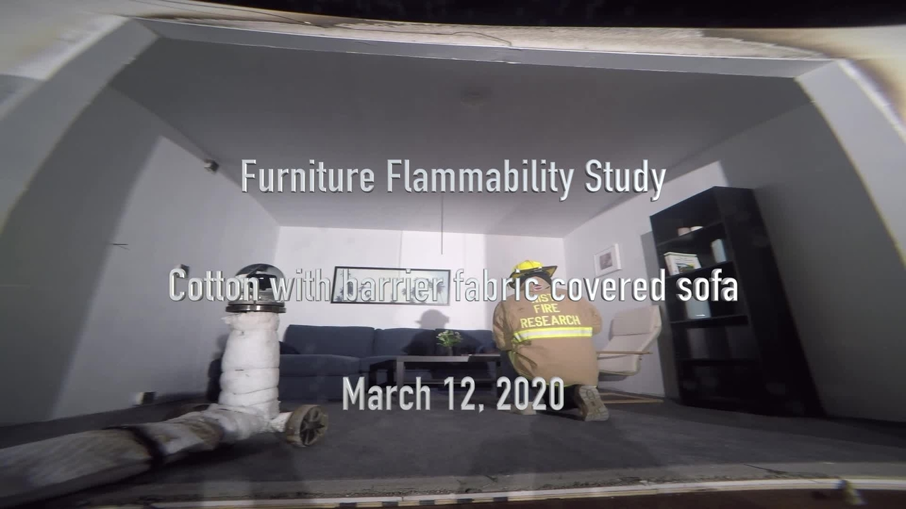 Fire Safety Evaluation of Barrier Fabrics: Barrier fabric covered sofa