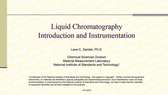 Liquid Chromatography Introduction And Instrumentation Nist