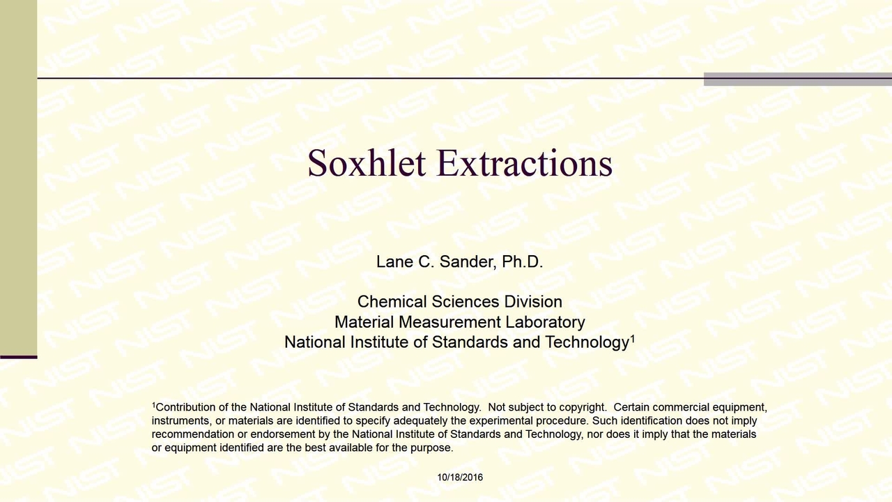 Soxhlet Extractions
