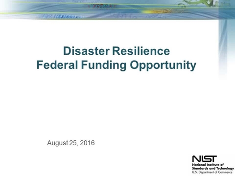 Disaster Resilience Ffo Webinar Nist