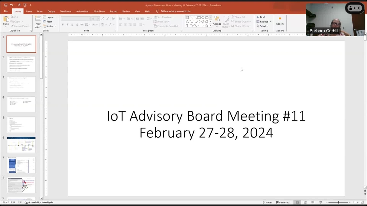 11th IoT Advisory Board Meeting: Day 1