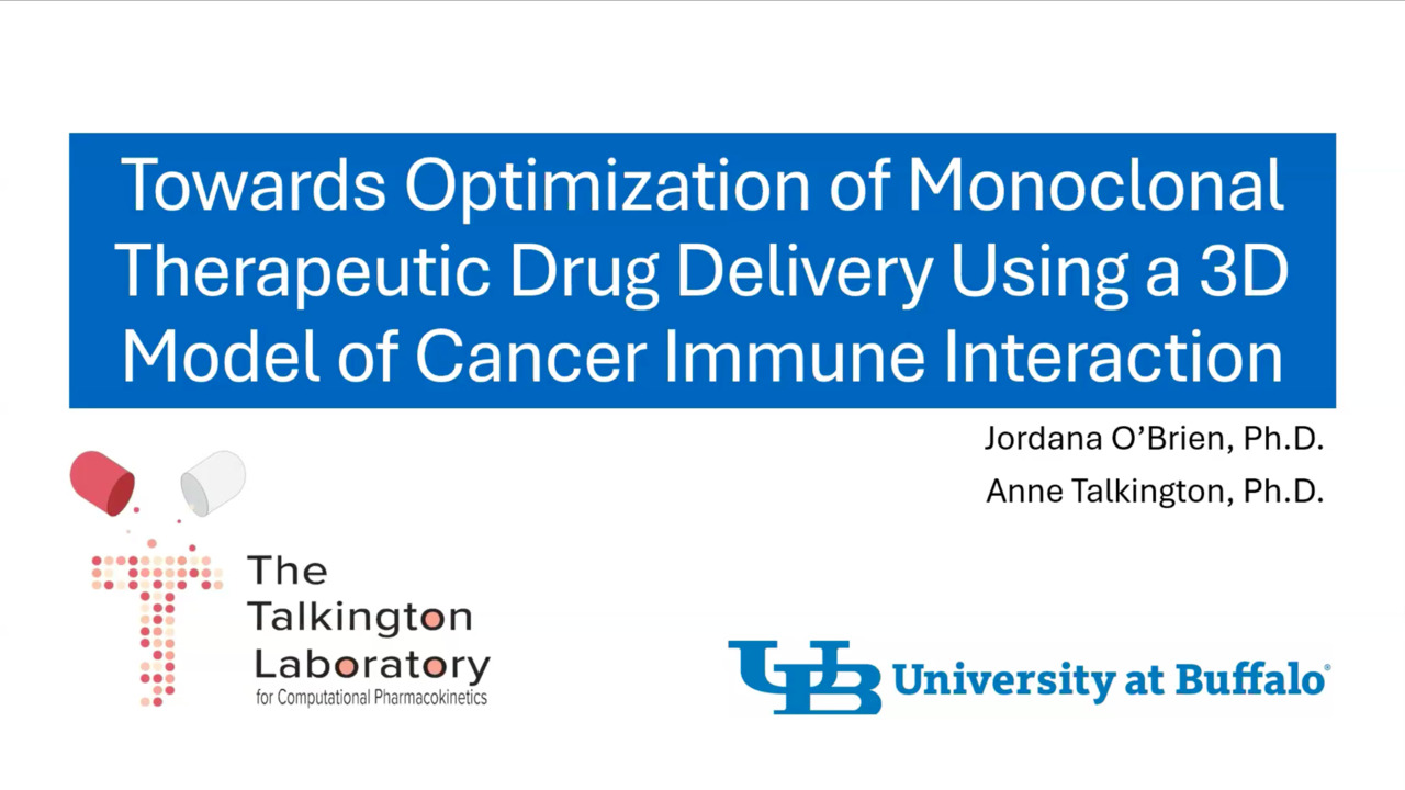 ACMD Seminar: Towards Optimization of Monoclonal Therapeutic Drug Delivery Using a 3D Model of Cancer Immune Interaction