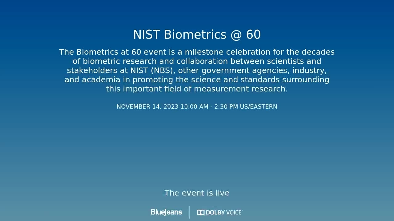 Biometrics @ 60: Day 1 Welcome