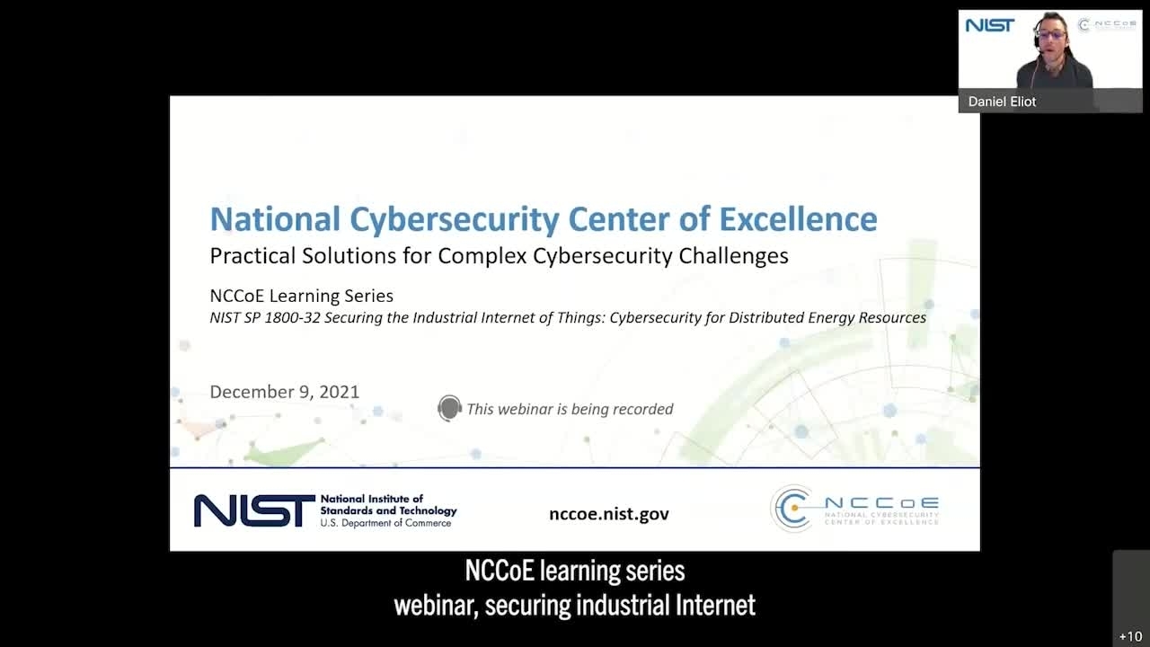 NCCoE Learning Series Project Deep Dive—Securing the Industrial Internet of Things: Cybersecurity for Distributed Energy Resources