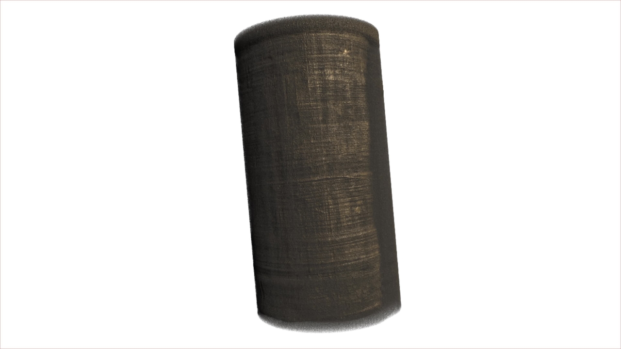 Hidden Text Within a Replica of an Ancient Carbonized Papyrus Scroll