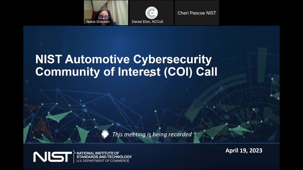 Automotive Cybersecurity Community of Interest Update