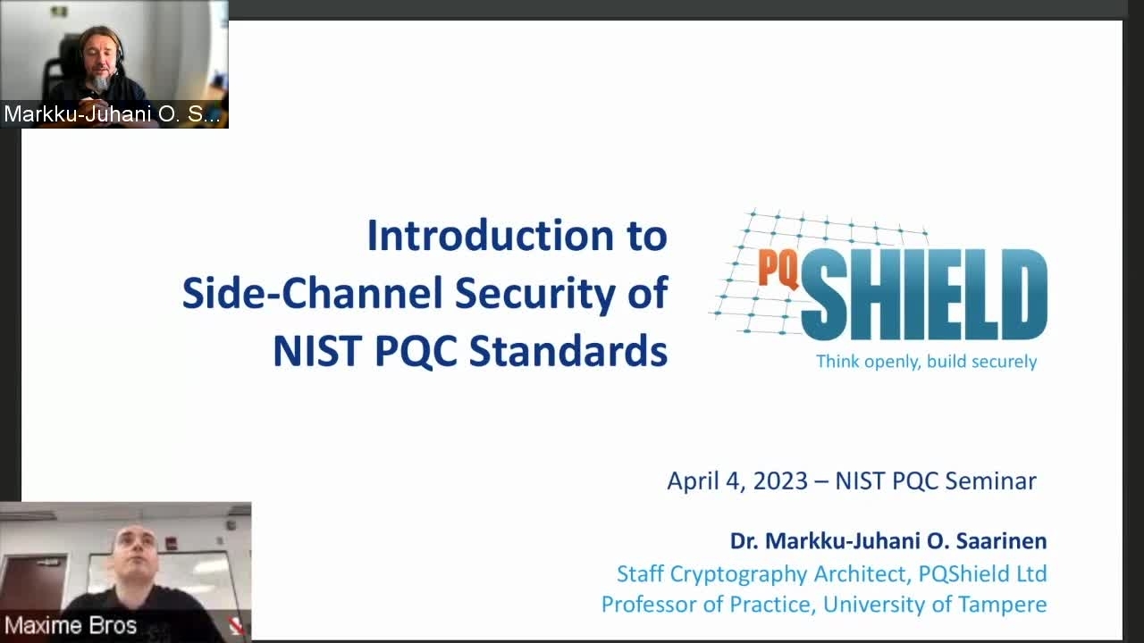 Intro to Side-Channel Security of NIST PQC Standards