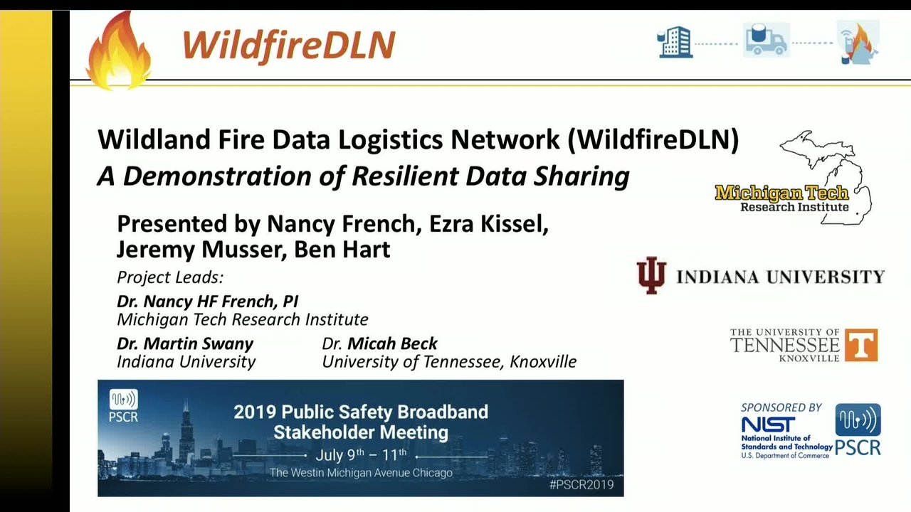 Demonstration of the Wildland-Fire Data Logistics Network (WDNL)