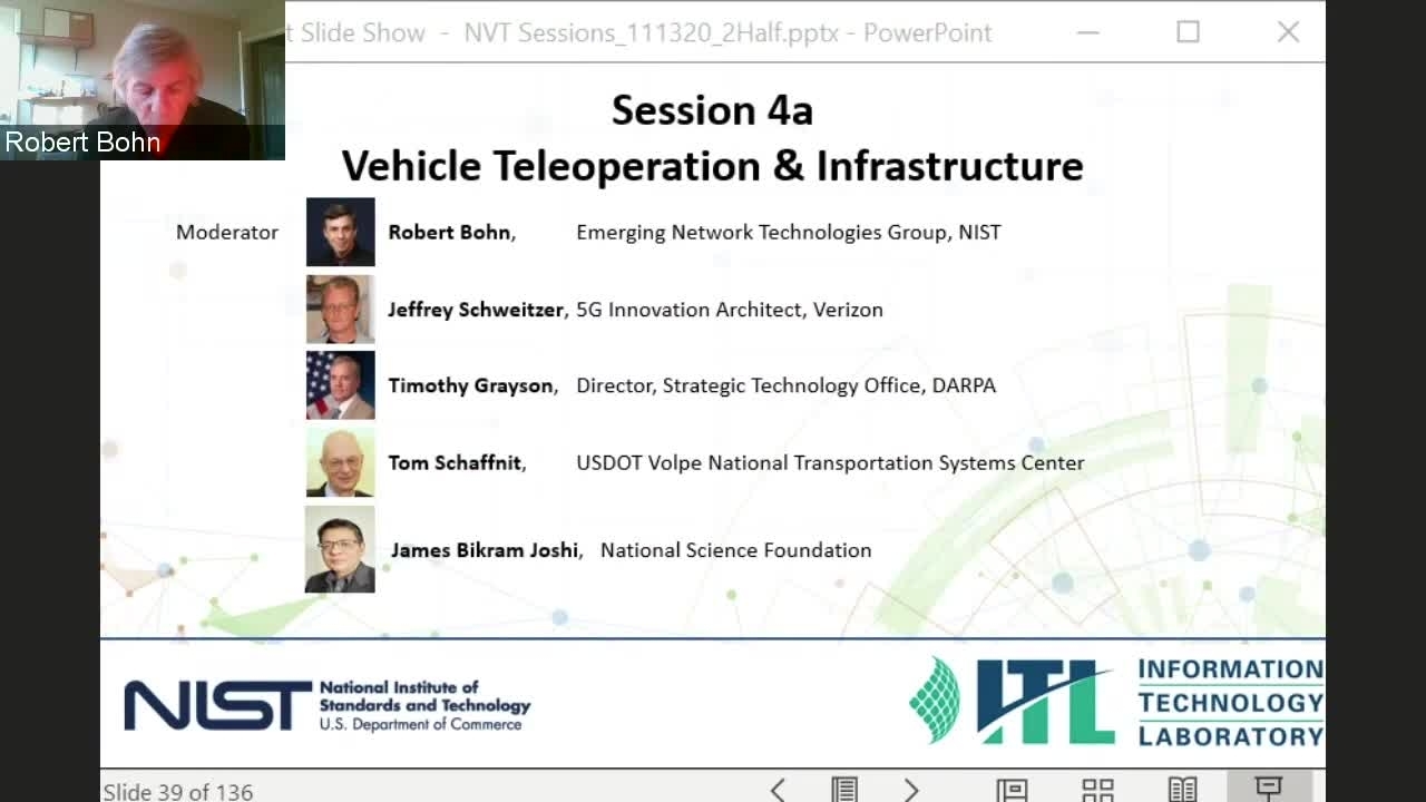 Vehicle Teleoperation Forum Session 4a Vehicle Teleoperation and Infrastructure (Networks, Cloud, AI)