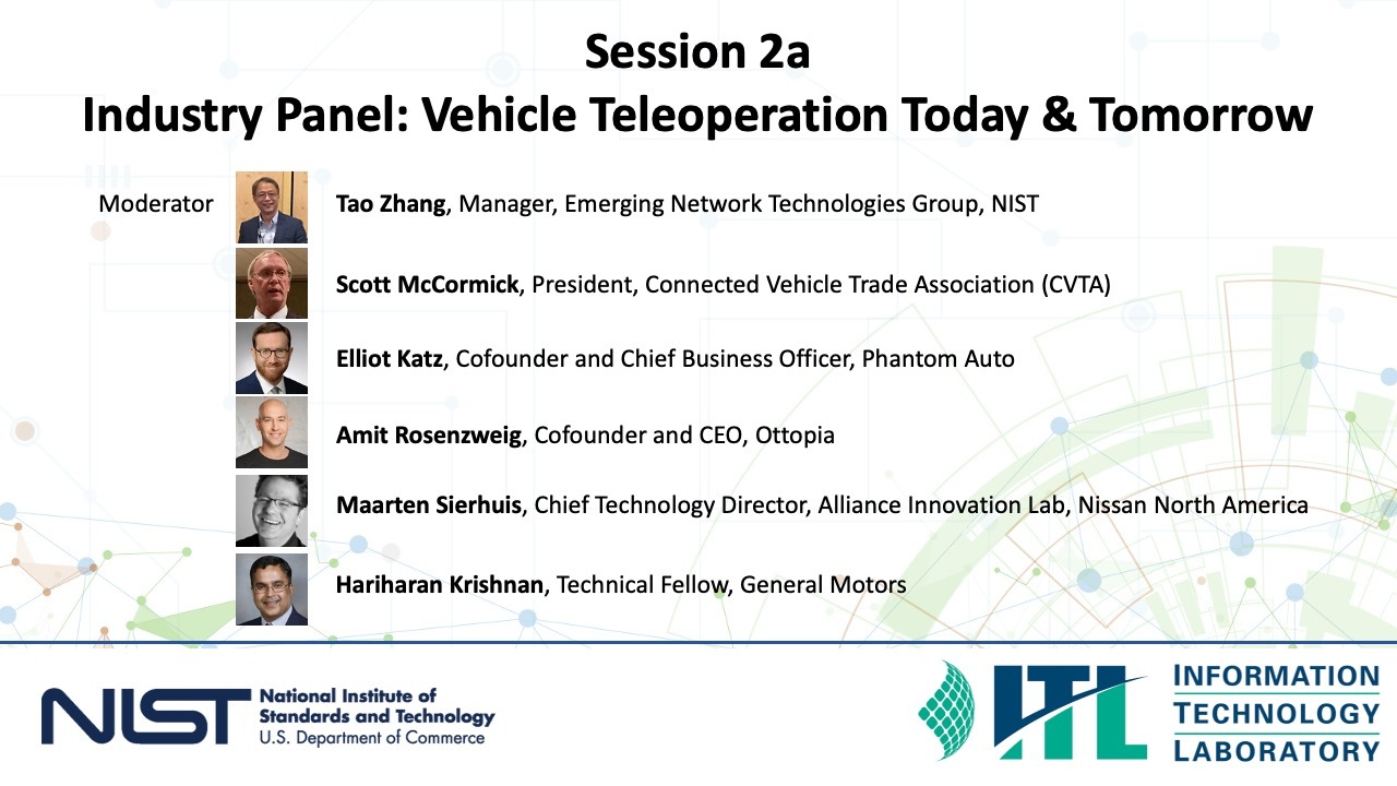 Vehicle Teleoperation Forum Industry Panel 2a Vehicle Teleoperation Today and Tomorrow