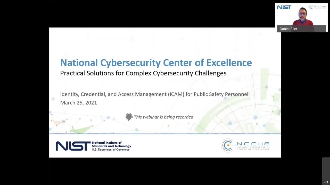 NCCoE Learning Series Webinar: ICAM for Public Safety Personnel