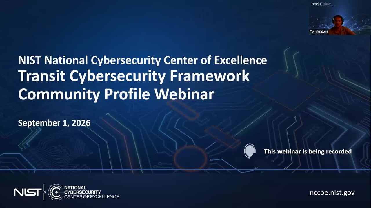 NCCoE Transit CSF Community Profile Webinar