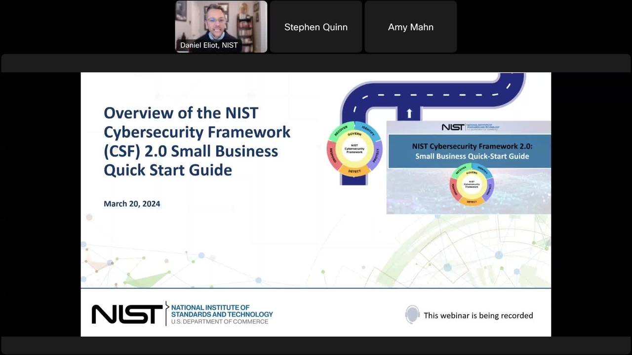 Overview of the NIST CSF 2.0 Small Business Quick Start Guide