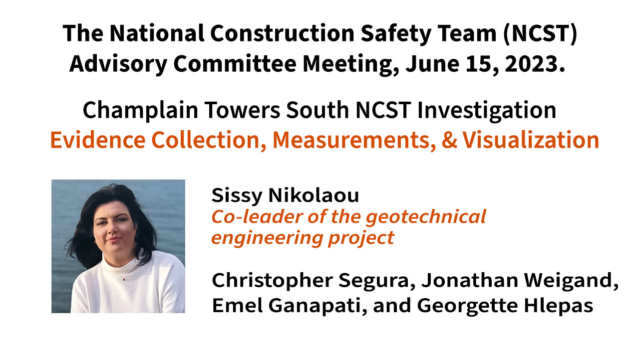 Champlain Towers South NCST Investigation - Evidence Collection, Measurements, & Visualization