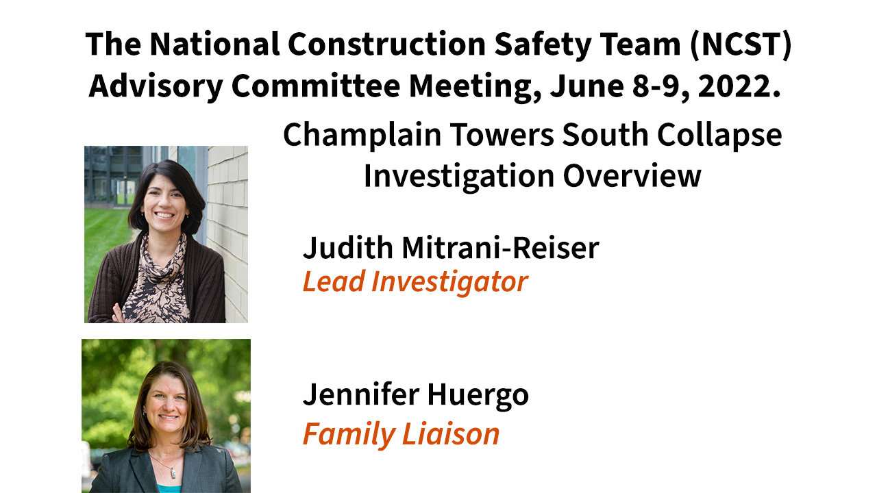 NCSTAC - Judith Mitrani-Reiser & Jennifer Huergo - Champlain Towers Collapse