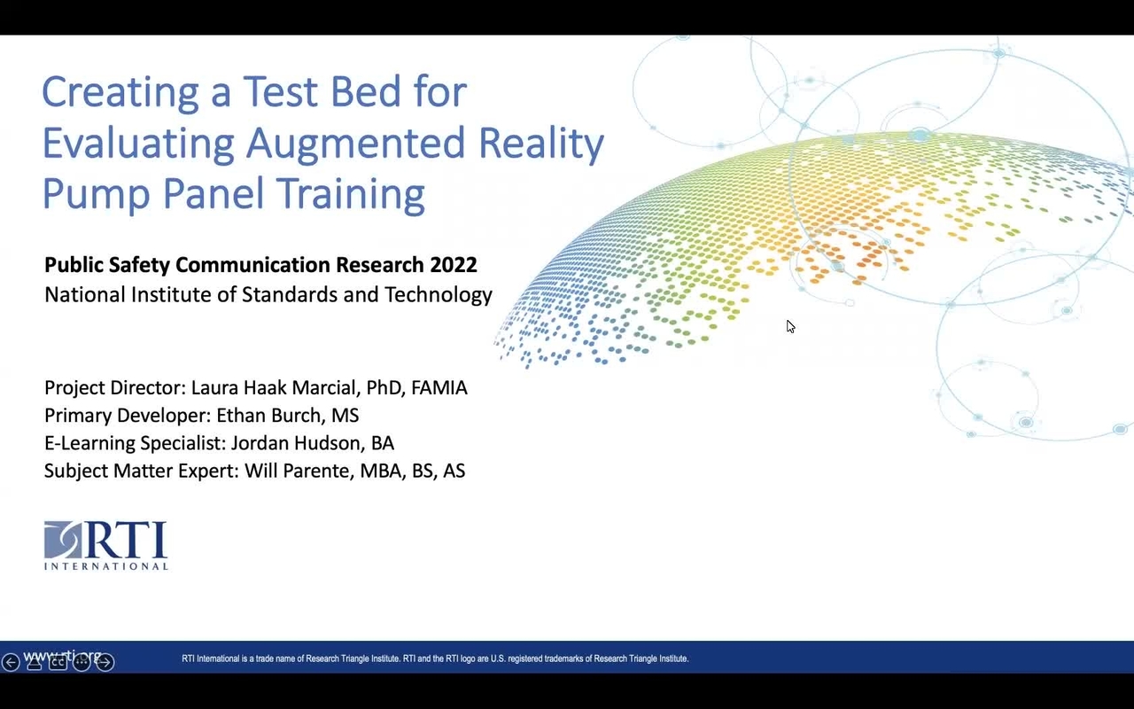 PSCR 2022_Creating a Test Bed for Evaluating AR_On-Demand