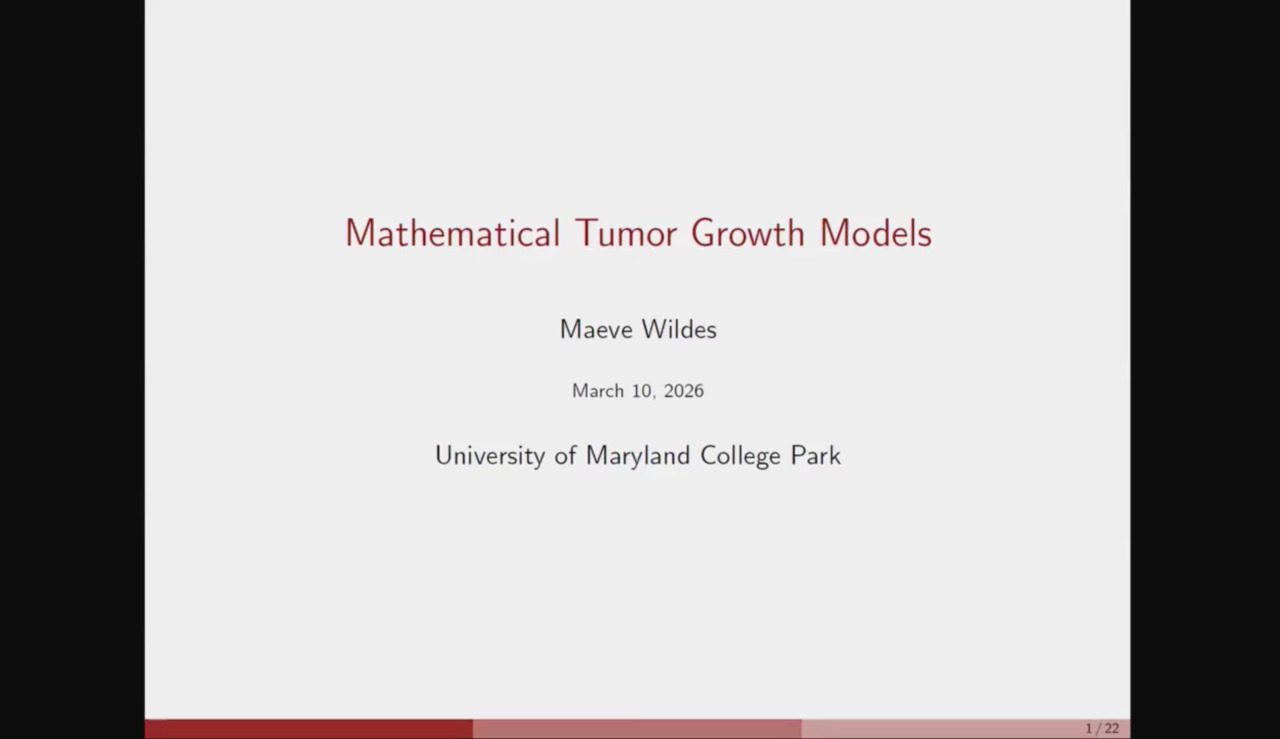 ACMD Seminar Series: Mathematical Tumor Growth Models