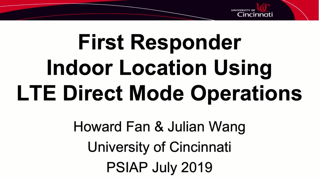 First Responder Indoor Location_University of Cincinnati