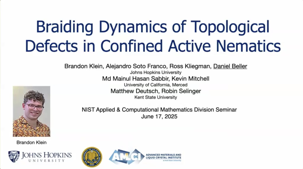 ACMD Seminar: Braiding Dynamics of Topological Defects in Confined Active Nematics